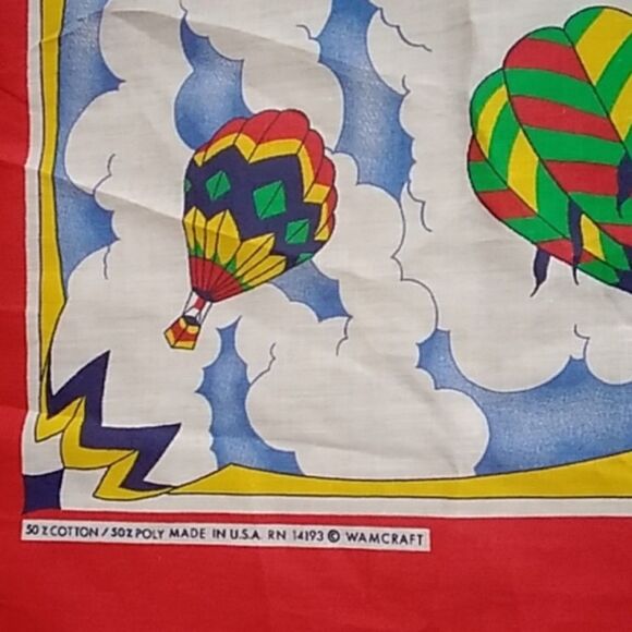 Vintage Multicolor Hot Air Balloon Scarf - Picture 3 of 3